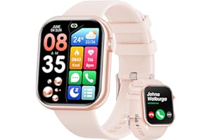 Hwagol Smart Watch (Answer/Make Calls), 1.85" Fitness Tracker, Smartwatch Heart Rate/Sleep Monitor/Pedometer/Calories, 140+ Sports Modes, Waterproof Women's Men's Fitness Watch for Android iOS