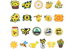 ATBUSS 21 Słonecznik Ozdoby do Butów, Urocze Kreskówki Dekoracje, Akcesoria Kwiatowe, Prezent Urodzinowy i na Imprezę, 2,5-3 cm, PVC