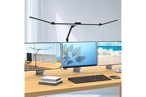 EPABINA Die 3000 Lumen Schreibtischlampe Klemmbar, 36W LED Dimmbar Tageslichtlampe, Drehbare Tischlampe, 120cm Monitor Lampe mit Automatischer Schreibtisch Beleuchtung für Zeichnen