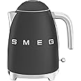 Smeg 50’s Style Jug Kettle, Soft Opening, 360 Swivel Base, Anti-Slip Feet, 300W, 1.7L, Matte Black