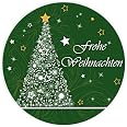 Weihnachtsaufkleber „Frohe Weihnachten“ – Mit Weihnachtsmann & Herz, 100 Stück (30 Mm)