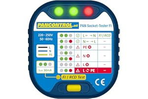 Pancontrol PAN Socket-Tester FI, Steckdosen-Prüfer + 30mA FI-Test