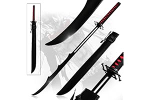 Swords and more Bleach - Ichigo Shikai Cutting Moon Zangetsu Schwert, Bankai Ichigo-Schwert, Edelstahl, 100 cm, Bleach-Katana, Metallschwert für Cosplays, Sammlungen & als Geschenk
