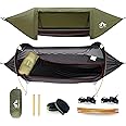 Night Cat Hammock Tent with Mosquito Net Waterproof Rainfly for 1 Person Hiking Camping in Garden Backyard Wild