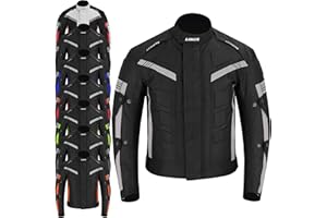 LIMA MOTO LIMA-MOTO Men’s Motorcycle Jacket 4 Season Cordura Textile Biker Jacket Waterproof Windproof with CE Armor, Air Vents & Removable Thermal Liner