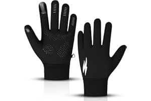 WESTWOOD FOX Guanti invernali termici antivento per corsa, touch screen, guanti da ciclismo in silicone antiscivolo per uomo e donna polsini elastici per guida sci