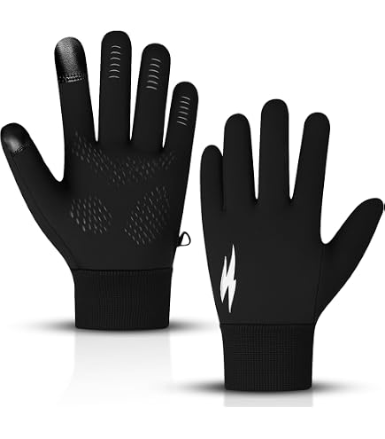 CRAZY SHARK Winter Warm Gloves, Anti Slip Touchscreen Thermal Gloves For Men & Women, Waterproof Windproof Cycling Gloves, Black Running Gloves For Hiking Climbing Driving Riding