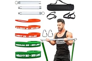 FOSER Palestra domestica portatile, set di barre di resistenza, set fitness multifunzionale da 500 libbre, utilizzato per ridurre il grasso o rafforzare i gruppi muscolari
