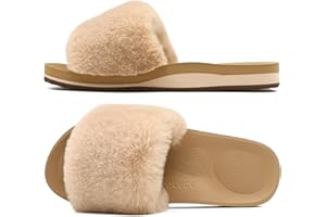 COFACE Zapatillas de Estar Mujer Invierno Zapatos de Casa Antideslizante Planos Verano Sandalias Cálidos Cómodos Invierno Felpa Pantuflas de Casa