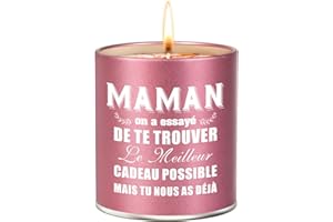 TUKEOO Idee Cadeau Fete des Meres Bougie Parfumées pot, Personnalisé 18 OZ Cadeaux Maman 85g Cadeau Femme Parfume Bougie pour Fête des Mères Anniversaire Noel