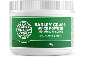 Vimergy Barley Grass Juice Powder, 30 Dosi – Erba d'Orzo in Polvere Super Green – Senza Antiagglomeranti, Riempitivi, Aromi, Zucchero – Vegano, Senza OGM e Senza Glutine (120 g)