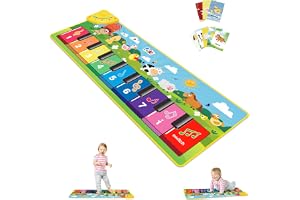 Foki Musical Toys for Kids, Toddler Piano Floor Mat Dancing Keyboard with 3 Unique Play Modes, Learning Toys Christmas Birthday Gift for Girls Boys