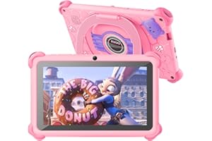 zcobro , Tablet dla dzieci z etui, tablet dla dzieci z systemem Android 2 GB RAM + 32 GB ROM + 256 GB rozszerzalny, Wi-Fi, Bluetooth, Type-C, zabezpieczenie przed dziećmi, tablet dla dzieci z Quad