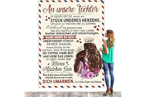 UOOYAA Personalisierte Kuscheldecke An unsere Tochter von Eltern, Deutsche Mama und Papa für Tochter Briefdecke Positiv Ermutigen Flauschige Wohndecke (Eltern zu Tochter A,150×200cm)