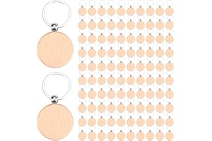 Giilayky 100 Pezzi in Legno Svuoti, Rotondo in Legno, Incisione, Incompiuto, in Legno, B