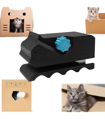 Kartonschneider Für Katzenkratzer (10 Klingen Inkl.) – 3D-gedruckt, In Kätzchen-Form, DIY-Werkzeug