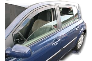 J&J AUTOMOTIVE | Heko Deflecteurs d'air Déflecteurs de Vent Compatible avec Megane 2, 5P. Berlina 2002-2008, Ensemble 4 pcs, Aérodynamique