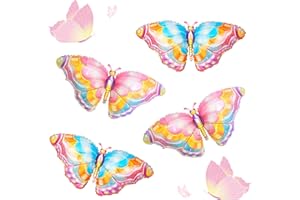 ELEDREME Schmetterling luftballon,4 bunte schmetterlinge deko luftballons geburtstag, einschließlich 2 blaue schmetterling ballon,2 rosa luftballon schmetterling, Für kindergeburtstag deko, Hochzeiten