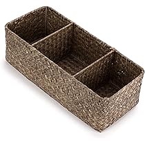 IGNPION Seagrass Storage Opened Basket Living Roo Desktop Decorative Box Woven Wicker Towel