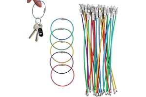 BYYT 50 Stück Schlüsselringe Drahtseil,Schlüsselringe Edelstahl,schlüsselringe Klein Multifunktionaler Schlüsselanhänger,Farbiger Schlüsselanhänger Für Hängende Gepäckanhänger Schlüsselringe Tags