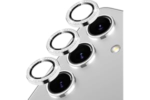 Oelrstfe Kamera Schutz für Samsung Galaxy S24 / S23 / S23+ Plus Kameraschutz,Kratzfest 9H Härte HD Glitzer Linsenschutz Schutzfolie,Kamera Displayschutz Transparent Linse Displayschutzfolie,Silber