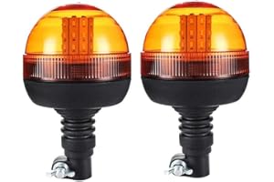 AB1 flexzon Two Led Beacon Warning Flashing Rotating Orange Flexible Din Pole Tractor Lights
