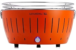 LotusGrill G-OR-435 - Barbacoa de carbón sin humo XL, color naranja