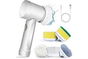 DONGTATA Elektryczna szczotka do czyszczenia, elektryczna płuczka wirowania z 3 głowicami szczotek, automatyczny zestaw do czyszczenia wanny łazienkowej, kuchni, płytek, okien, wanny, naczyń, zlewu