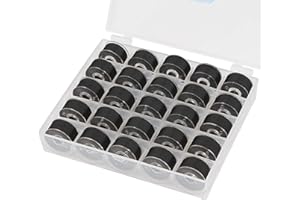 Simthread Vorgewickelte Garnspulen, Größe A, Klasse 15 (SA156), 60 WT, mit transparenter Aufbewahrungsbox, Kunststoff, 70D/2, für, Stickgarn, Nähmaschine, 25 Stück