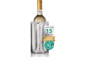 Vacu Vin Vinkylare i Påse, Silver | Kyler vanliga vinflaskor snabbt på några minuter, vilket ger en bärbar kyllösning för kom