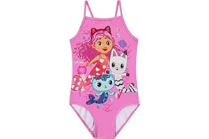 DreamWorks Gabby’s Dollhouse Girls Swimming Costume, Mermaid Girls Swimsuit, Kids Swimwear, Ages 3 to 10 Years