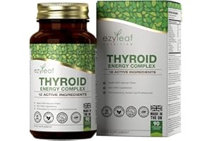 ‎EZYLEAF NUTRITION Ezyleaf Thyroid Complex | L Tyrosine L Phenylalanine Iodine Tablets | With Ashwagandha, Iodine, Zinc, Kelp, Sea Moss, Potassium Iodide, Guggul Extract and Selenium | 90 L-Tyrosine Capsules | ISO