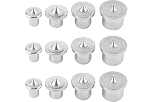 Qixuer 24 Pièces Pointe de Centrage,Outil de Centrage de Goujon Chromage Centreurs Localisateur de Broches Centreur de Tourillon pour Perçage à Installations des Meubles (6mm/8mm/10mm/12mm)
