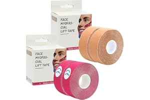 FYting 4 Rollen Face Tape,Face Lifting Tape,Tape Hautfarben,Mouth Tape for SleepingAtmungsaktives Facelifting-Muskelband, Lifting-Verband, V-Gesichtsstraffung, Doppelkinn-Verbesserung (2,5 cm x 5M)