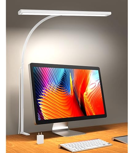 Lampada A LED Con Morsetto NovoLido, 10W, 3 Colori, Regolabile 360°, CRI≥90, Protezione Occhi, Nera