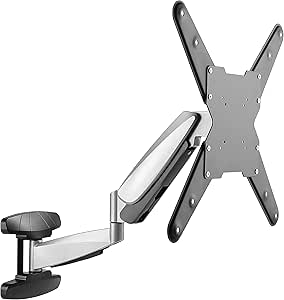 Poppstar Braccio Monitor Regolabile Con Molla A Gas Per Schermi 17-30 Pollici, Supporto Da Scrivania Girevole 360° Con Organizer Cavi, Nero