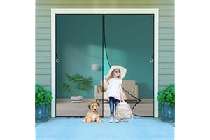 AMZBSGD Moustiquaire de Porte Magnétique 250x220cm avec Aimants et Bande Adhesive, Rideau Maille de Porte Fenêtre, Fermeture Automatique Anti-mouche/Insectes, Noir Personnalisable