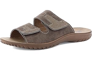 inblu Ciabatte Uomo in Ecopelle A Doppia Fascia con Chiusura Regolabile A Strappo, dal 39 al 46, Sandali