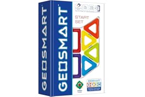 GeoSmart - pour débuter - Start Set - Boite 15 Pièces de Formes et Couleurs différentes, Inclus Une pièce rotative - Jouet de Construction Magnétique - A partir de 3 Ans