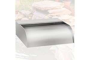 LONGRUNNEW Pond Waterfall Blade Kit, 30cm Stainless Steel Pool Fountain with Accessories, Width 31cm Spillway Water Feature Waterfall Cascade for Garden Patio Pond Decoration