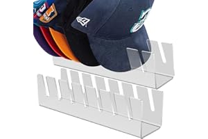 KTCINA 2Pcs Organisateur de Support pour Casquette de Baseball Présentoir Casquette Organisateur de Casquette en Acrylique Organisateur de Chapeaux pour Chambre à Coucher Placard Commode (Blanc)