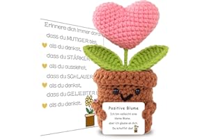 BOAITE Pocket Hug Positive Blume, Kreative Strickwolle Sonnenblume Puppe und Glücksbringer-Gefühlskarten, Mutmacher Geschenk, Gute Besserung Geschenk, Einschulung Geschenk