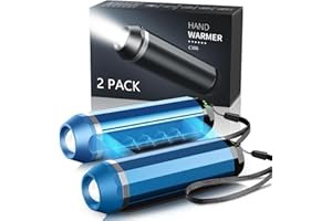 SUPPOU Magnetic Hand Warmers with Flashlight, 2pack hand warmers rechargeable 5000mAh Battery Operated, Electric Portable Pocket Heater, 3 Levels Heat for Camping, Hiking, Hunting, Golf