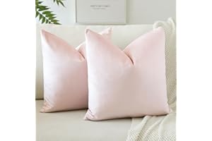 JOTOM Funda de Cojín de Terciopelo 45x45 cm Sólido Suave Cojín Decorativo para el Sofá Decoración del Hogar Dormitorio 18x18 Pulgadas Juego de 2
