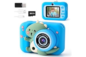 Yabtf Kinderkamera, Kinder Kamera mit 1080P 2,0-Zoll-Bildschirm, Fotoapparat Kinder mit 32GB SD-Karte, Selfie Digitalkamera Kinder Fotokamera, Spielzeugkamera VideoKamera für Kinder 3-12 Jahre