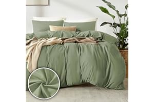 puredown 1PCS Funda Nordica Cama 135x200cm+ 1PCS Funda Almohada 40x80cm, Juego de Cama 100% Microfibra, Suave y Transpirable, Oeko-Tex, Verde Oliva