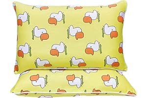 HAMKU 2 Piezas almohada niño Pillowcase,almohada 40x60 CM,Funda de almohada infantil de algodón Toddler Pillowcase fundas de almohada,pato