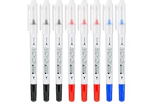 TEDBED Long Head Deep Hole Marker Permanent Markers 8PCS Tip Marker Pens Waterproof Carpenters Marking Kit Construction Markers Pencil for Architect Hardware, Metal, Glass, Fabric Blue Black Red