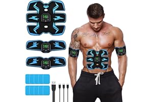 DUOJIN EMS Electrostimulateur Musculaire, EMS Ceinture Abdominale Electrostimulation, Abdos Musculation Appareil, Musculation Abdominaux Equipement Fitness