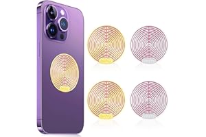 YUJUVI Strahlenschutz Handy Aufkleber 4 STK EMF Schutz Abschirmung Strahlung Handy Aufkleber für Computer EMF Blocker Aufkleber für Telefon Laptop Tablet-Computer (4 Stück Golden - Silbrig)